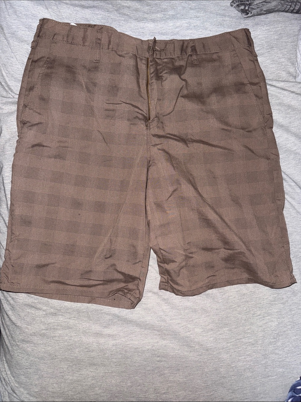 Dickies Brown Plaid Flat Front Men's Shorts